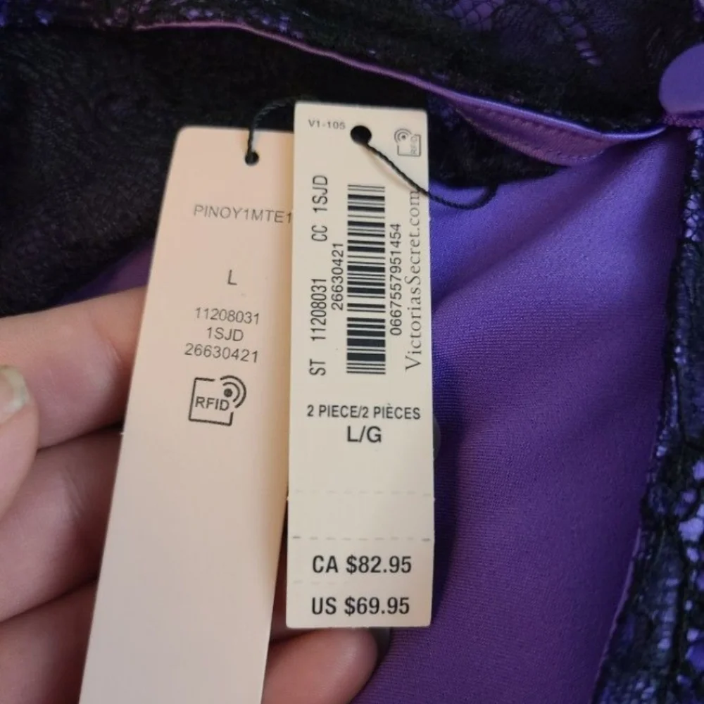 Victoria's Secret Purple Satin Pajama Set - Picture 3 of 3